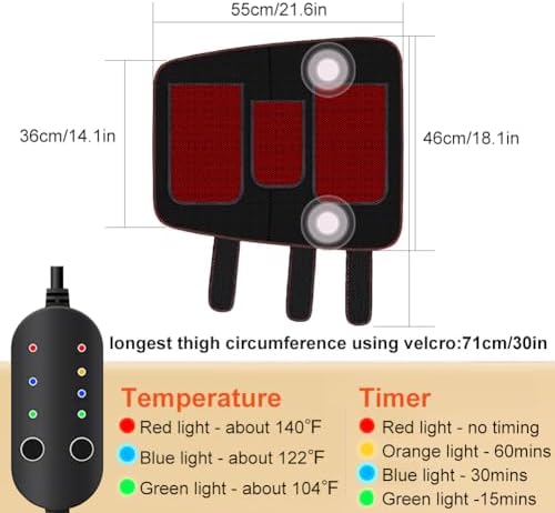 Heated Leg Warmer, Electric Heating Pad for Thigh & Knee & Calf Therapy Heated Knee Brace Calf Warmer for Better Circulation, Pain Relief, Adjustable Size
