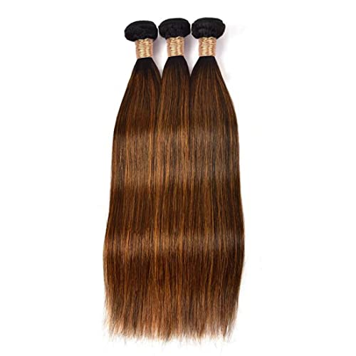 Condescension Human Hair Bundles 24 26 28 Inch Chocolate Brown P4/30 Straight Bundles Human Hair 100% Unprocessed Soft Sewn In Hair with Double Weft for Black Women