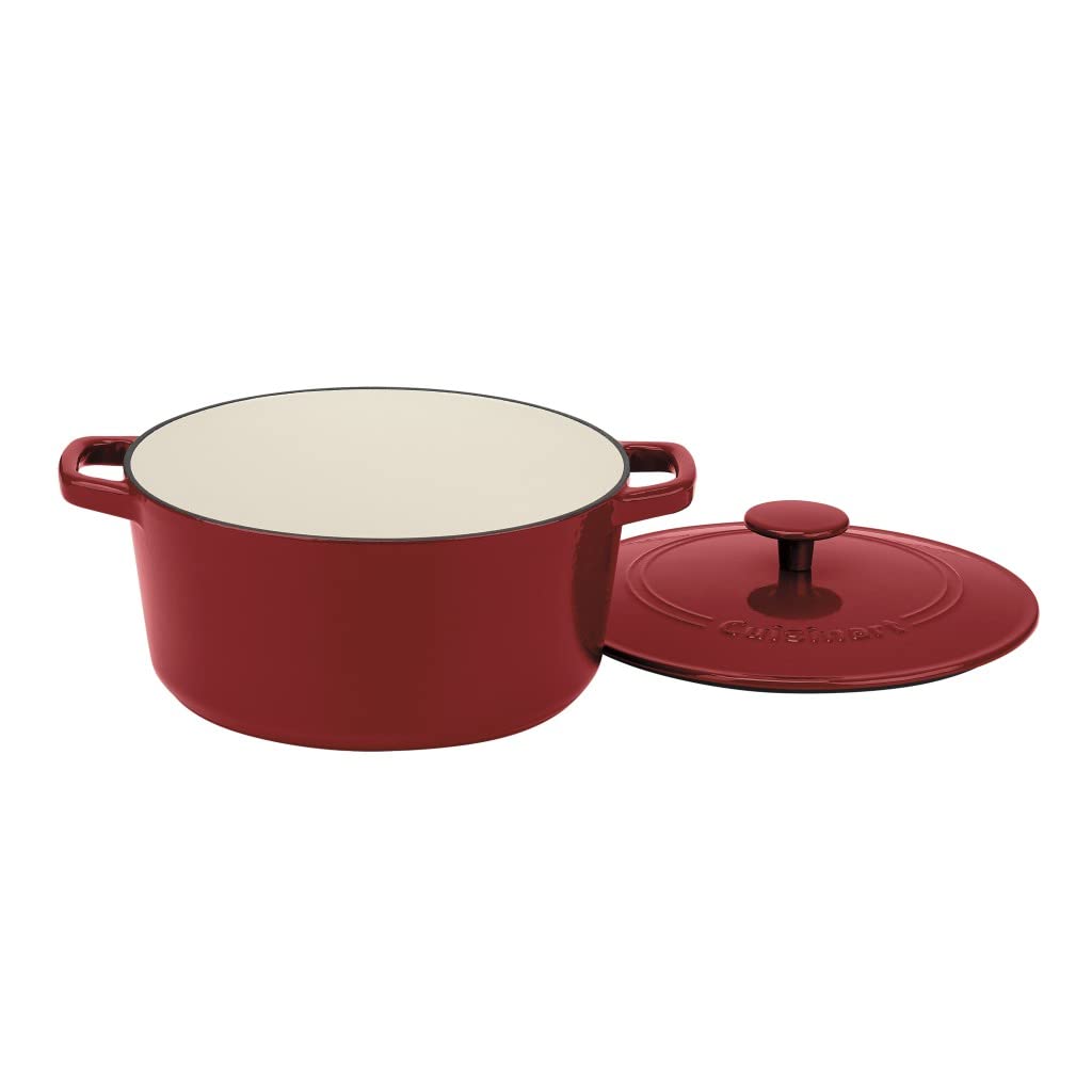 Cuisinart Chef's Classic Enameled Cast Iron Casserole Set (7-Quart, 5-Quart), Cardinal Red