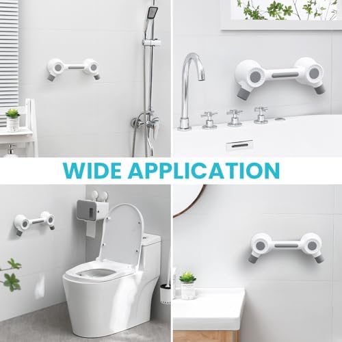 TAILI Grab Bars for Bathtubs and Showers, Super Strong Adhesive Grab Bar for Seniors, Bathroom Safety Grip for Microcrack Tile, Shower Handles Rails for Elderly,Drill-Free Waterproof(350 lbs Capacity)