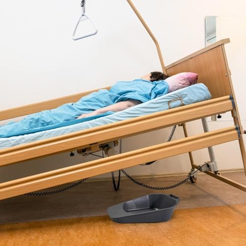 Portable Fracture Bedpan - Female Urinal with Built-in Handle for Easier Placement and Removal - Easy Clean Plastic Bed Pan Spill-Free Guard for Bed-Bound/Bedridden Patient for Women and Men (12)