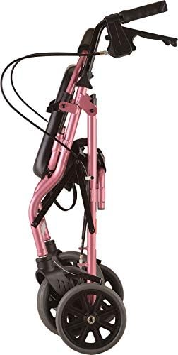NOVA Medical Products Zoom Rollator Walker with 20” Seat Height, 20 Inch, Pink