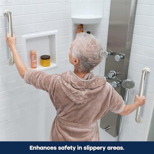Grab Bar for Bathtubs and Showers, Anti Slip Shower Grab Bars for Seniors and Elderly, Safety Bar for Bathroom 24" x 1.5" ADA Compliant Grab Bar, Heavy Duty Stainless Steel Shower Handle