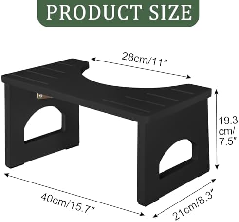 Foldable Toilet Potty Stool for Adults,Wood Portable Squatting Poop Foot Stool, Bathroom Non-Slip Toilet Assistance Step Stool - Gifts for Kids Seniors