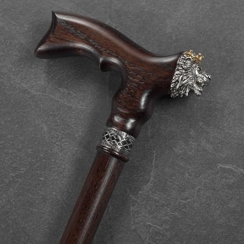 Asterom Walking Cane - Handmade Lion Canes for Men & Women - Wooden, Stylish, Cool Walking Sticks for Men, Seniors