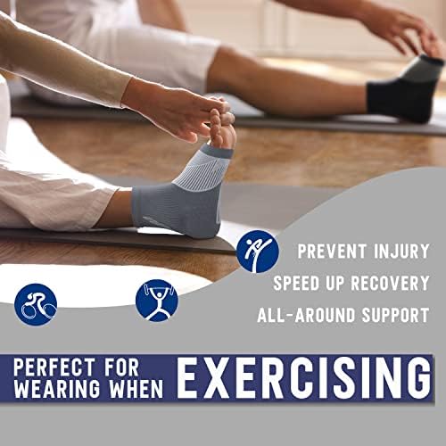 Compression Socks for Women & Men Open Toe (3 Pairs), Ankle Brace Compression Sleeve with Neuropathy, Foot Compression sleeve for Swelling, Pain & Plantar Fasciitis Relief (Gray, S)