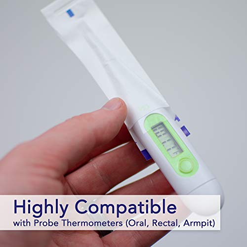 Aqulius Thermometer Covers Disposable - 500 Pack, White Single-Use Sleeves - Universal Fit Oral & Rectal Digital Thermometer Probe Covers