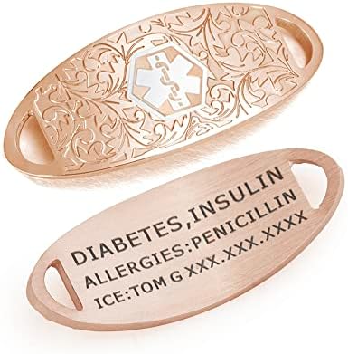 Customizable Medical Alert ID Bracelet for Women Fashionable Stainless Steel Interchangeable Waterproof