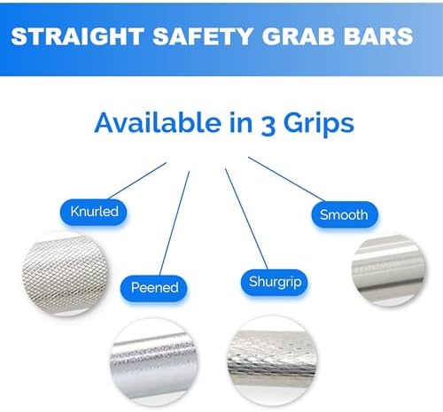 18' Smooth Grip Stainless Steel Grab Bars | ADA Safety Bars for Seniors, Elderly & Handicap - Holds Up to 400lbs, Suitable for Bathtubs & Showers