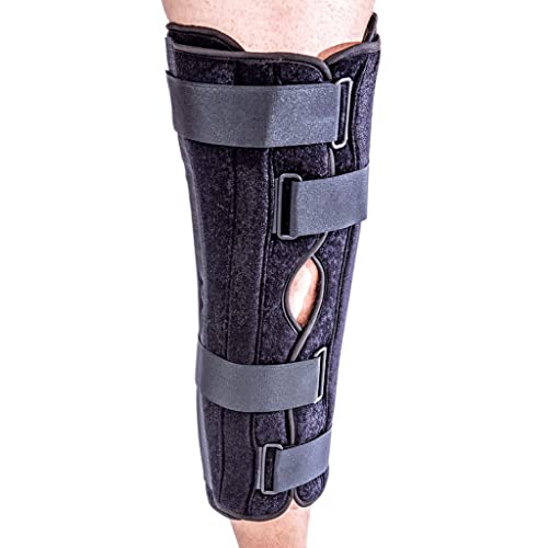 Tri-Panel Knee Immobilizer – Adjustable Brace With Moldable Removable Stays for Stabilization – Orthopedic Knee Splint – Breathable, Hypoallergenic Design (20")