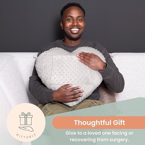MOYOAMA Open Heart Surgery Pillow for Heart Surgery Recovery Gifts - After Bypass Surgery Must Haves, Gifts for Chest Surgery Recovery, Seatbelt Pillows for Post-Surgery, Shock Absorbing Chest Pillow