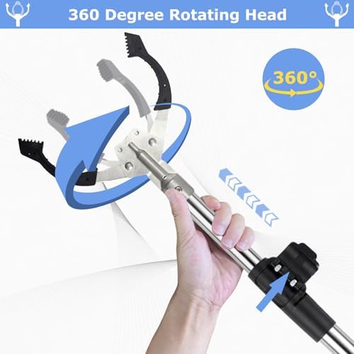 Heavy Duty Grabber Reacher Tool,52.5in Reacher Grabber Pickup Tool Extra Long No Need Bend Trash Picker Upper Grabber Stainless Steels Tube with Sponge Handle for Seaside Garden and Yard