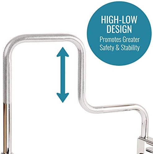 DMI Chrome Plated Grab Bars For Bathtubs And Showers For Seniors For Bathtubs And Showers, Adjustable Bathtub Rail Safety Grab Bars, Rust-resistant, 250 Lb Capacity, Textured Non-Slip Handle, 3.3-5.8"