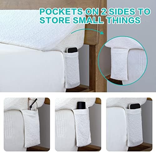 SLIGUY Queen Size Bed Wedge Pillow Headboard Pillow Mattress Wedge Bed Gap Filler Fill The Gap (0-7") Between Your Headboard and Mattress for Sleeping Backrest Pillow（White 60"x10"x6"）