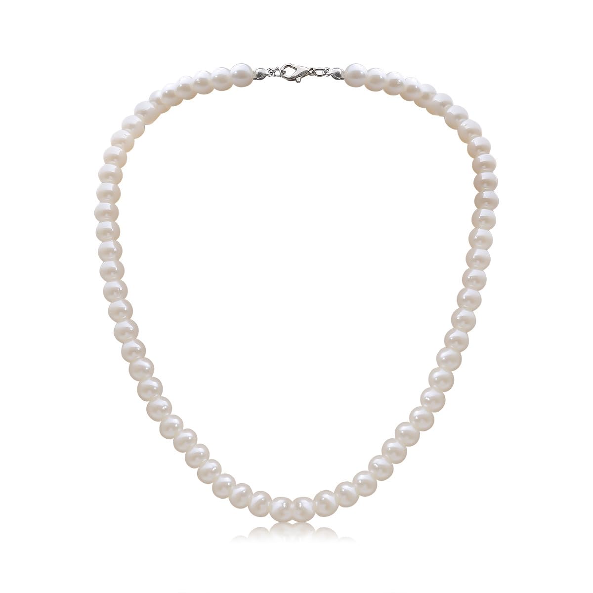 8mm Pearl Choker Necklace Multicolor 1920s Dainty Beads Necklace Costume Prom Party Statement Jewelry for Women-beige