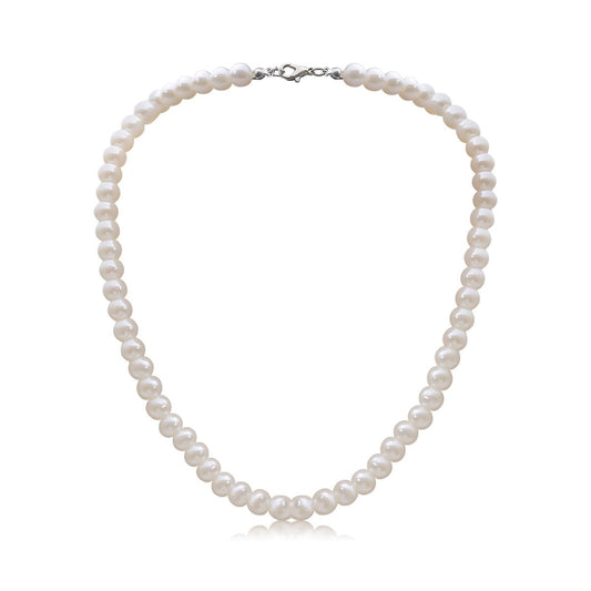 8mm Pearl Choker Necklace Multicolor 1920s Dainty Beads Necklace Costume Prom Party Statement Jewelry for Women-beige