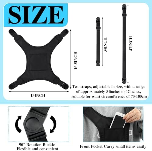 Wheelchair Seat Belt for Adults Wheelchair Chest Harness Safety Strap Seatbelt for Elderly and Disabled Torso Support Vest Restraint Adjustable Straps Prevent Sliding(Black)
