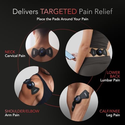 VPOD Deluxe TENS Unit Muscle Stimulator with EMS Therapy for Muscle Recovery, Back Pain Relief, Neck Pain Relief and Sciatica Pain Relief, 24 Modes, Wireless, Portable, and Bluetooth-Enabled