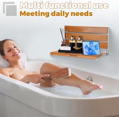 Wall Mount Shower Seat 18", Suitable for The Elderly Disability and Pregnant Women-Maximum Load 440lb