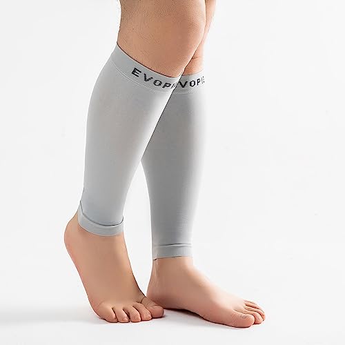 15-20mmHg 2 Pair Men and Women Wide Calf Sleeve Brace Compression Socks for Leg Support, Pain Relief
