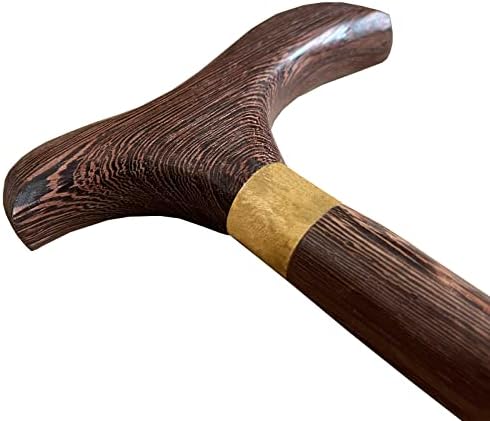 Handmade Wooden Walking Cane for Men Women Stylish Natural Wood Walking Sticks with Wrist Strap and Rubber Tips - 36 Inches