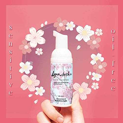 Eyelash Extension Shampoo - Lyon Lash Eyelid Foam Cleanser/Gentle Formula for Sensitive people/Paraben & Sulfate Free/Remove Eye Makeup & Oil & Dust/For Salon and Home Use (60ml without brushes)