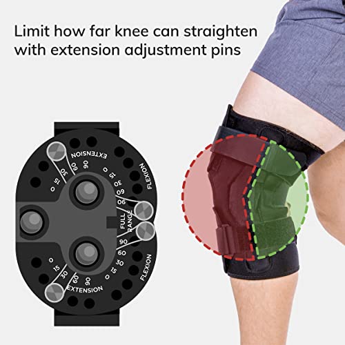 BraceAbility Torn Meniscus ROM Knee Brace - Hinged Post Surgery Support with Flexion Extension Control for Hyperextension and Locking Treatment, Ligament PCL or ACL Tears, Osteoarthritis (2XL)