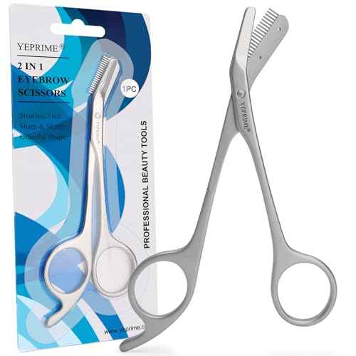 Eyebrow Trimming Scissors with Comb, Gifts For Men Women Stocking Stuffers, Stainless Steel
