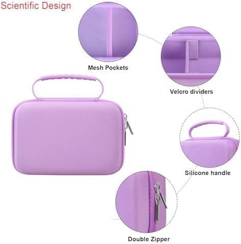 Elonbo Carrying Case for iHealth Track Smart Upper Arm Blood Pressure Monitor, Wireless Bluetooth Blood Pressure Monitor Travel Protective Bag Storage Holder, Mesh Pocket fits Range Cuff, Purple