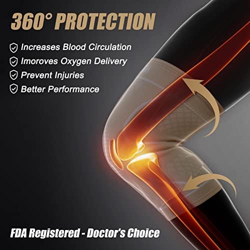 NEENCA Knee Braces for Knee Pain Women & Men -2 Pack Knee Sleeves for Knee Pain Set, Knee Brace Compression Sleeves, Knee Support for Sports, Running, Meniscus Tear, ACL, PCL, Arthritis Pain Relief...