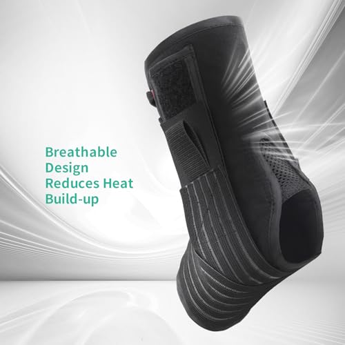 Ankle Brace for Sprained Ankle Lace up Support Brace for Women Men with Side Splints Adjustable Ankles Stabilizer for Injury Recover, Sports, L