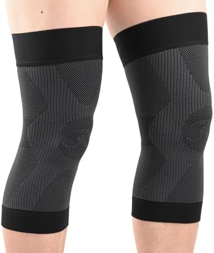 KEKING Orthopedic Brace for Tendinitis, Arthritis, ACL, MCL, Injury Recovery, Meniscus Tear, Knee Pain, Aching Knees, Patellar Tendonitis and Arthritis, Knee Compression Sleeves 2 Pack, Black M