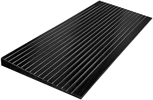 Electriduct 1.6" Non Slip Rubber Threshold Wheelchair Ramp for Accessibility | Use with Wheelchairs, Mobility Scooters for Home, Steps, Stairs, Doorways, Curbs - 40" W x 16" L Black