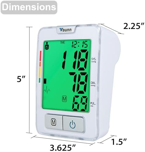 FSA/HSA Eligible, Vaunn Medical Automatic Upper Arm Blood Pressure Monitor, Large Arm Cuff 12.6" - 20.5"