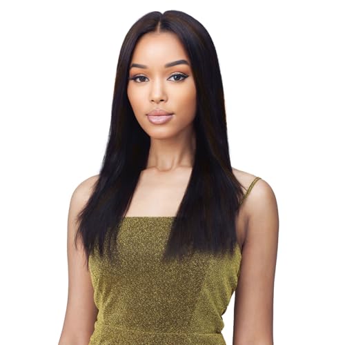 Straight Wigs Human Hair Wear and Go Glueless Wigs Human Hair Pre Plucked Pre Cut HD Lace Front Wig 180 Density Layered Wig Black Mixed Brown 20 inch FS1B/30