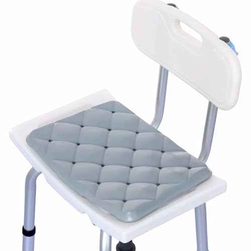 Waterproof Shower Cushion Seat Pad for Bath Bench, Chair, Bathtub, or Walk-in Tub, Non-Slip Foam Bath Seat with Drain Holes, Tailbone Relief Comfort & Support for Seniors, Elderly, Bariatric Chair
