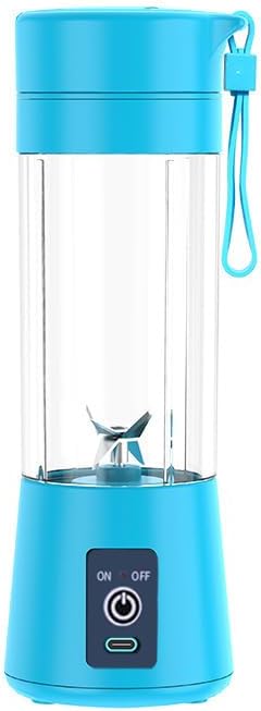Cordless Portable Personal Size Blender - Mini Blender, 380Ml BPA Free Travel Cup, Powerful Blending Suit in Office/Home/Gym, Valentines Day Gift Sky blue