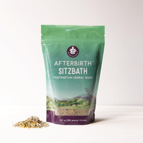 WishGarden Herbs Afterbirth Sitzbath Postpartum Herbal Soak - Herbal Postpartum Sitz Bath with Witch Hazel, Calendula, Gotu Kola & Plantain, Soothes Discomforts & Strengthens Delicate Tissues, 3.17oz