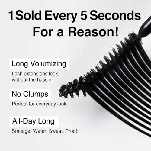CLIO Kill Lash Superproof Mascara, Waterproof Mascara Black, Lengthening & Lifting for Defined Eyelash, Long-Lasting, Clump & Smudge-Free, for Sensitive Eyes, Korean Makeup Beauty (001 Long Curling)