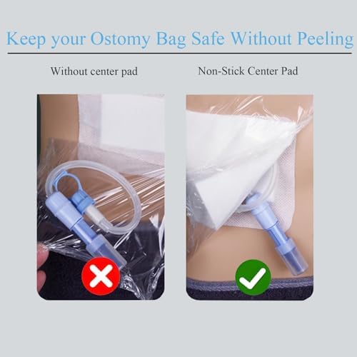 YOYOFOX Waterproof Ostomy Bag Shower Covers, 9"x9" Large Dialysis Catheter Protector Shields with Non-Stick Center Pad Adhesive Dressing Bandage 25 Pack