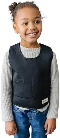 Fun and Function - Black Weighted Compression Vest for Kids & Adults - Calming Weighted Vest for Sensory Issues - For Toddlers, Kids, Teens & Adult - Black color is 1" Longer