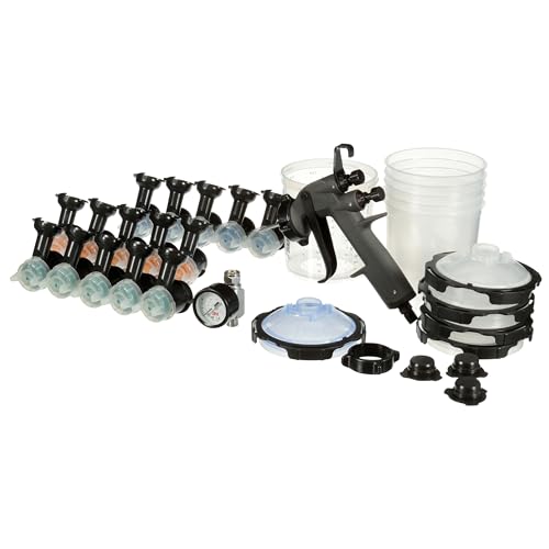 3M Performance Spray Gun Starter Kit, 26778, Includes PPS 2.0 Paint Spray Cup System, 15 Replaceable Gravity HVLP Atomizing Heads, Air Control Valve