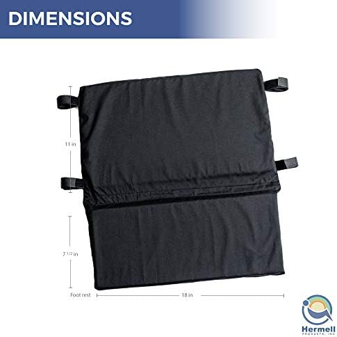 Hermell Products WC2218 Padded Wheelchair Foot Rest, 1 Count (Pack of 1), Black