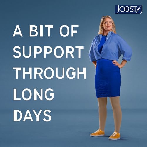 JOBST Relief Thigh High Graduated Compression Stockings 15-20mmHg - Comfortable Unisex Design with Silicone Dot Band - Closed Toe, Black, X-Large