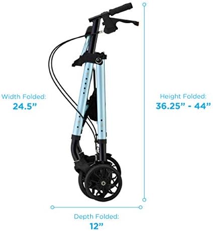 NOVA Medical Products Lightweight & Foldable Star 8 Rollator Walker, Diamond Sky Blue, Standard, 1 Count