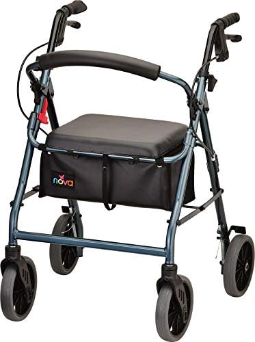NOVA Medical Products Zoom Rollator Walker Blue 22 Inch (Pack of 1)