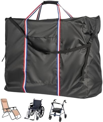 Rollator Travel Bag - Waterproof Wheelchair Bag for Folding Walker, Compact Wheelchair Transport Chair Portable Carry Case Cover for Car & Airplane TSA Traveling (44" Lx12 Wx30 H)