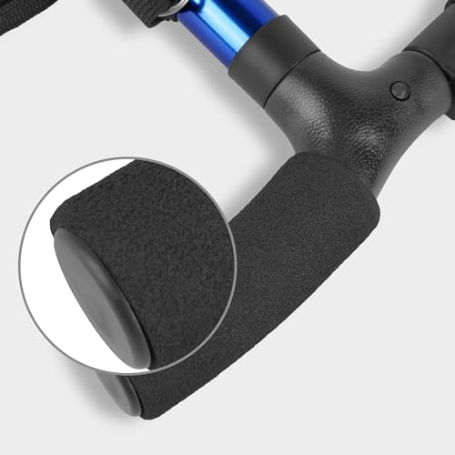 Folding Cane with Led Light, Adjustable Canes for Men and Women, Walking Stick for Elderly with Cushion Handle and Pivoting Quad Base for Hiking Mountain Climbing Backpacker…