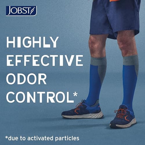 JOBST Sport Knee High 20-30 mmHg Compression Socks, Pink/Grey, Medium