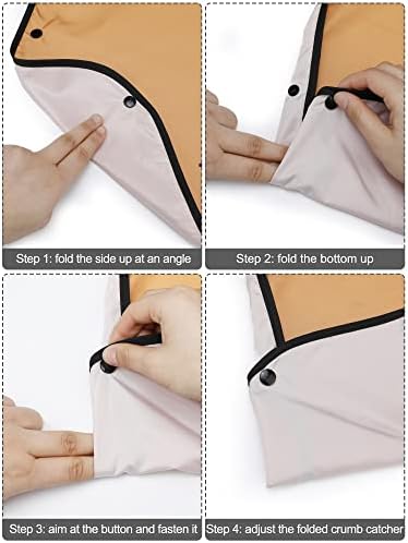 8 Pcs Adult Bib for Eating Bow Tie Pattern Machine Washable Clothing Protector Senior Adult Bibs with Optional Crumb Catcher and Adjustable Snap Closure for Elderly Men Women, 34 x 18 Inch, 8 Styles